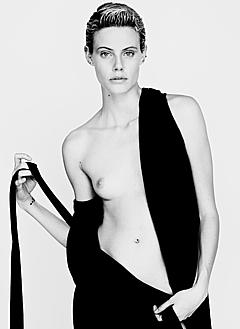 Ehren Dorsey nude tit black-&-white image