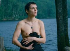 Camille Berthomier (Jehnny Beth) topless at Astrakan