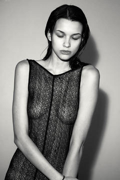 Kristina Tsvetkova braless in see though lingerie