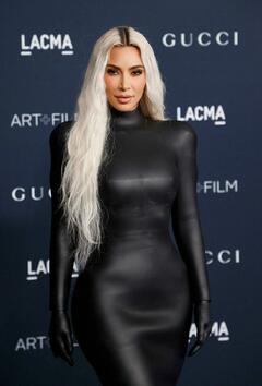 Kim Kardashian in tight latex dress at 11th Annual LACMA Art + Film Gala in LA