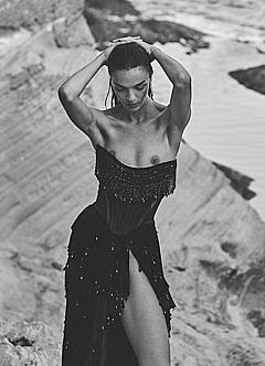 Mariacarla Boscono posing topless