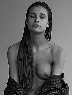 Alyssia McGoogan nude tit black-&-white photo