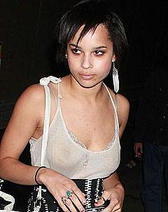 Zoe Kravitz in see through outfir