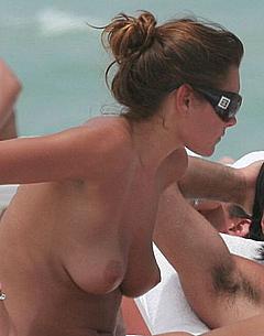 Alena Seredova caught topless on a beach