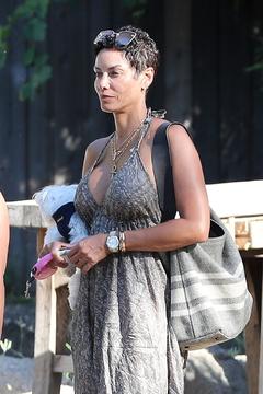 Nicole Murphy looks great in a dress as she leaves Malibu Cafe
