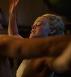 Elle Fanning topless at The Great