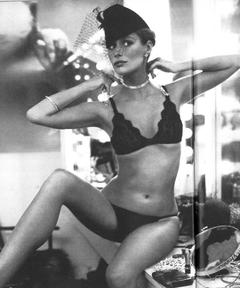 Lauren Hutton in black lingerie