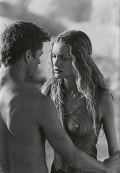 Esther Canadas in see throught top in Vogue Italie March 98