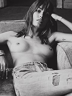 Nadja Bender topless black-&-white image