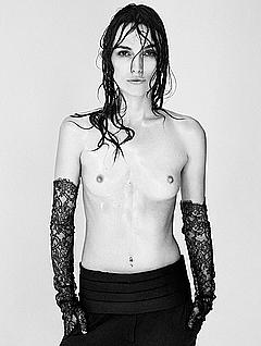 Keira Knightley topless black-&-white photo