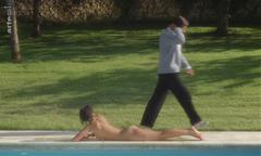 Catherine Leprince lying naked poolside scene from Le cavaleur
