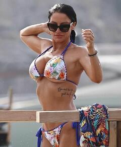 Victoria Rose зictured showing off her enviable bikini body as she enjoys a swim during her holiday in Ibiza - September 2024
