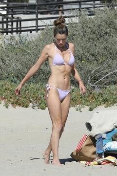 Alessandra Ambrosio in a bikini on the Beach in Santa Monica