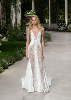 Romee Strijd in see through dress runway image