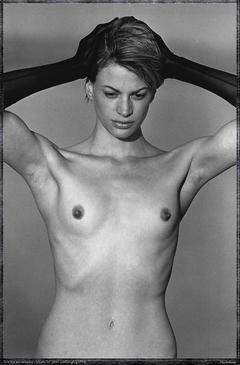 Kristen McMenamy topless black-&-white phot