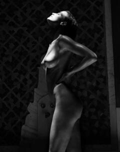 Flavia Lucini topless balck-&-white image