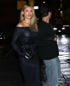 Brooks Nader in see through gown leaving Sartiano's Restaurant - March 2025