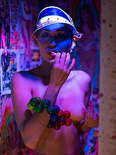Singer Miley Cyrus nude boob for Plastik Magazine