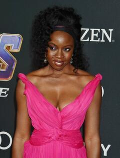 Danai Gurira cleavage at World Premiere of Marvel Studios Avengers Endgame in Los Angeles