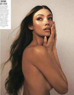 Lorena Rae topless but covered for Grazia Magazine, Germany