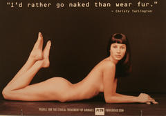 Christy Turlington lying naked for PETA