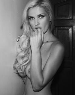 Leanna Bartlett topless black-&-white image
