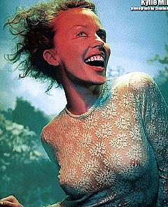 Kylie Minogue in see through dress