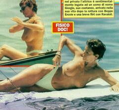 Corinne Clery topless on a boat paparazzi collage