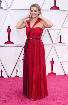 Reese Witherspoon in red dress at 93rd Annual Academy Awards in Los Angeles