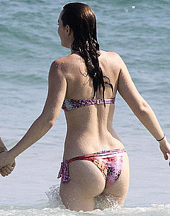 Leighton Meester wearing a bikini at a beach in Rio de Janeiro