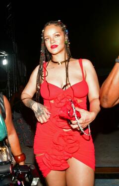 Rihanna attends the Imagine reggae festival while on holiday in Barbados