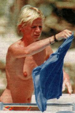 Zoe Ball topless boat paparazzi photo
