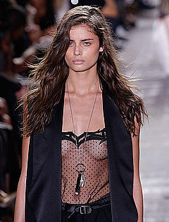 Taylor Marie in see through top runway image