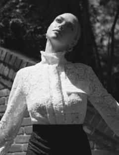 Amanda Seyfried in see through white blouse