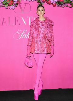 Nina Dobrev - Valentino Pink PP x Saks Luncheon in NYC