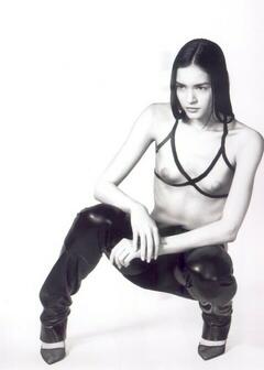 Isabel Neumair topless black-&-white image