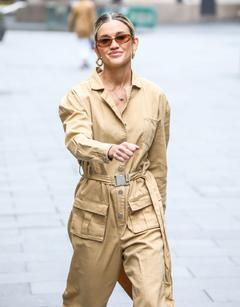 Ashley Roberts leaving the Global Radio Studios in London