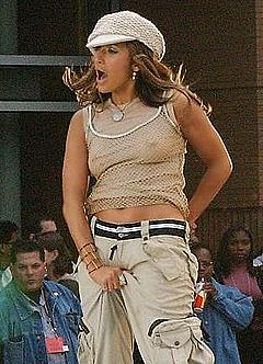 Jennifer Lopez pokies on a stage