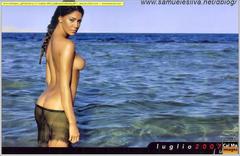 Belen Rodriguez nude boobs and half of ass for 2007 calendar