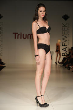 Antonella Bertola in black lingerie runway image