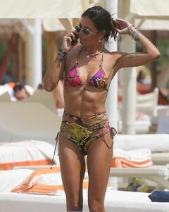 Elisabetta Gregoraci in bikini at the beach in Forte Dei Marmi - August 2020