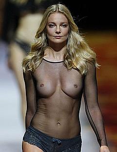 Eniko Mihalik see through dressed runway image