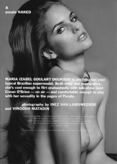 Izabel Goulart topless black-&-white image