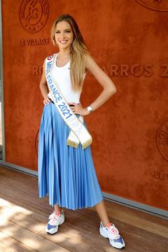 Miss France 2021 Amandine Petit at the French Tennis Open at Roland Garros in Paris