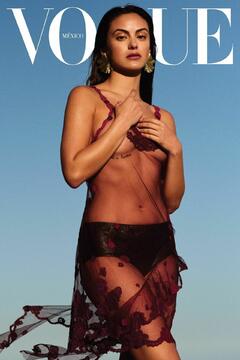 Camila Mendes braless in see through dress for Vogue, Mexico - May 2024
