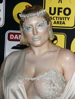 Busty Hayley Hasselhoff see through at Just Jared's Annual Halloween Party