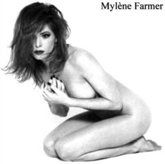 Mylene Farmer naked black-&-white photo