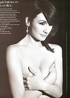 Emily Mortimer topless but covered