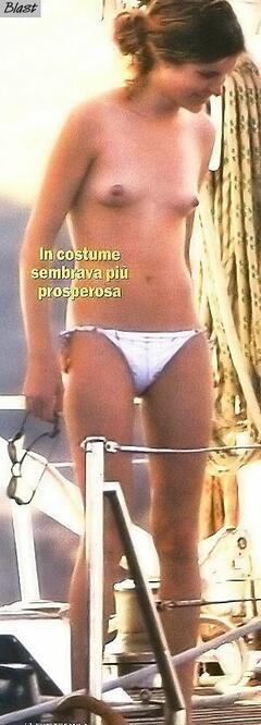 Vittoria Puccini topless on a yacht