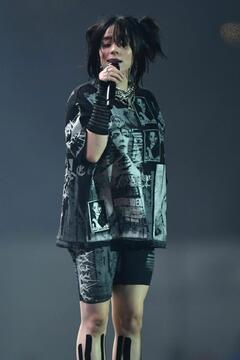 Billie Eilish performing at Glastonbury Music Festival
